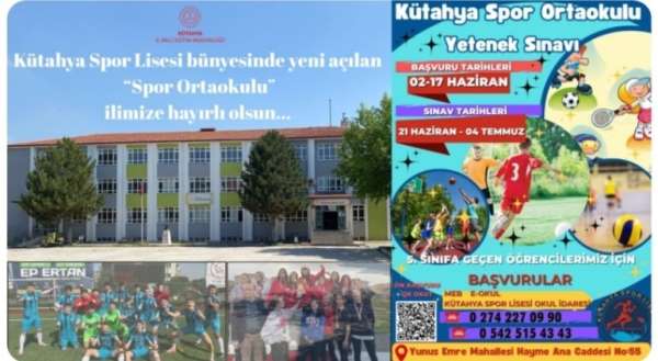 Kütahya'ya da spor ortaokulu açılıyor