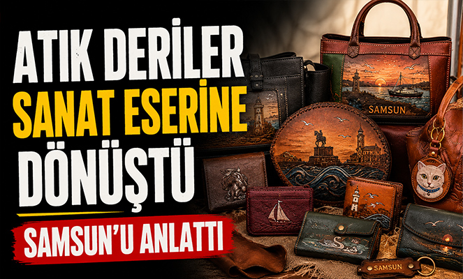 Atık deriler sanat eserine dönüştü, Samsun'u anlattı