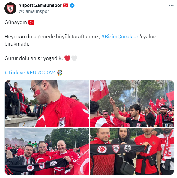 Samsunspor taraftarlarından milli takıma destek