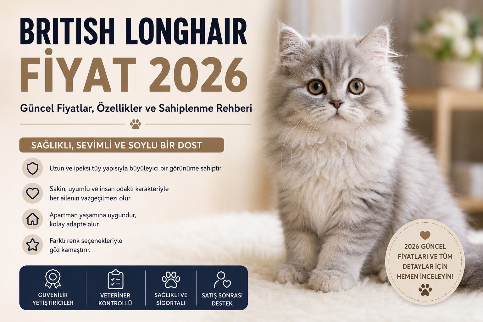 British Longhair Fiyat 2026: Güncel Fiyatlar, Satın Alma Rehberi ve Sahiplenme Süreci