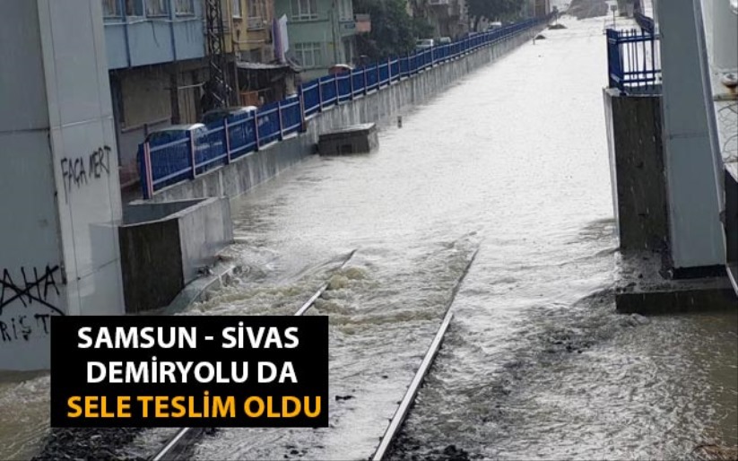 Samsun - Sivas demiryolu da sele teslim oldu