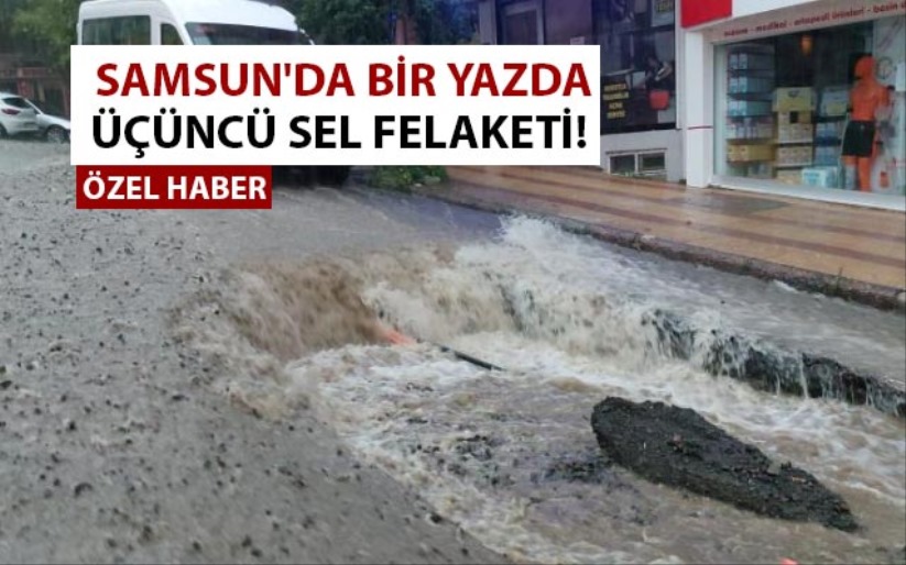Samsun'da tünel su ile doldu! Otogara giden yol kapatıldı