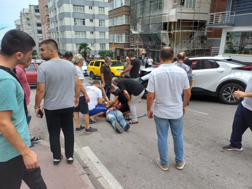 Samsun'da otomobil ile motosiklet çarpıştı: 1 yaralı