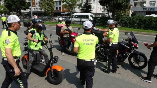 Ordu'da motosiklet sürücülerine denetim ve bilgilendirme