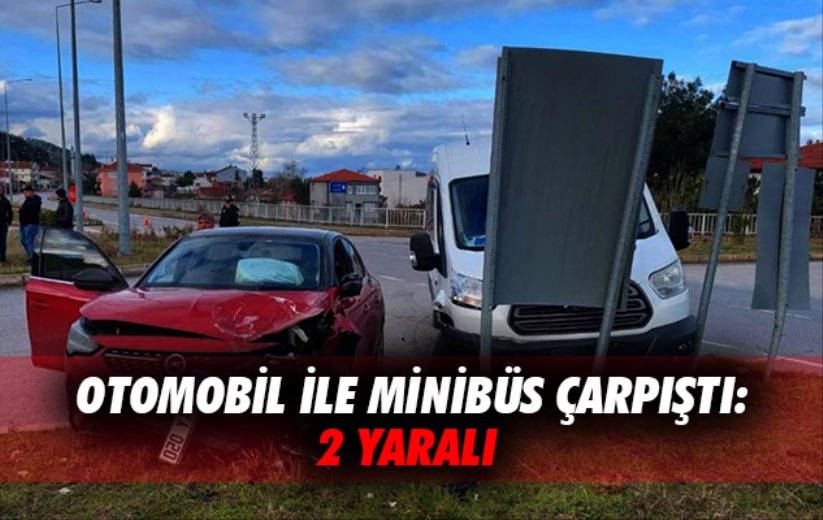 Samsun'da otomobil ile minibüs çarpıştı: 2 yaralı