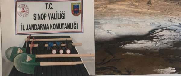 Sinop'ta izinsiz kazı operasyonunda 5 kişiye suçüstü 