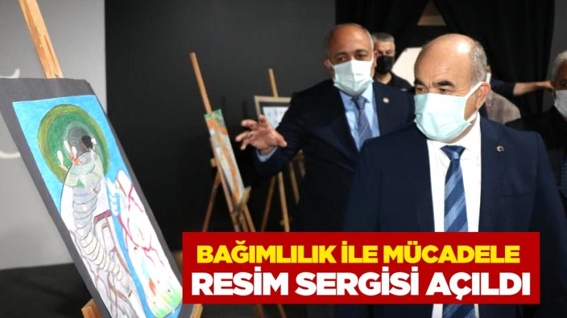 Samsun'da bağımlılık ile mücadele resim sergisi açıldı