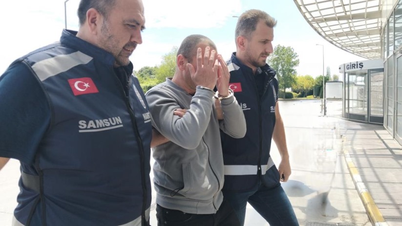 Samsun'da uyuşturucu ile yakalanan şahıs adliyeye sevk edildi
