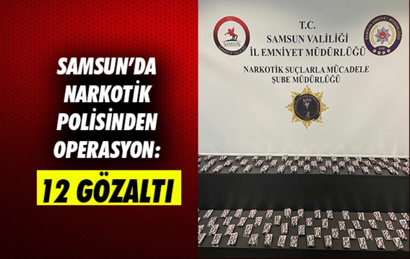 Samsun'da narkotik polisinden operasyon: 12 gözaltı