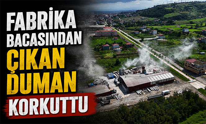 Fabrika bacasından çıkan duman korkuttu
