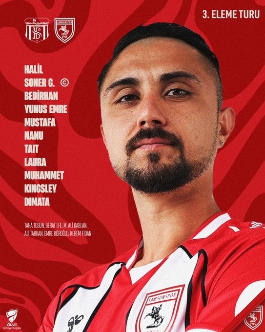 Samsunspor'un, Bayburt karşısındaki ilk 11'i belli oldu