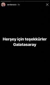 Serdar Aziz'den Galatasaray'a teşekkür 