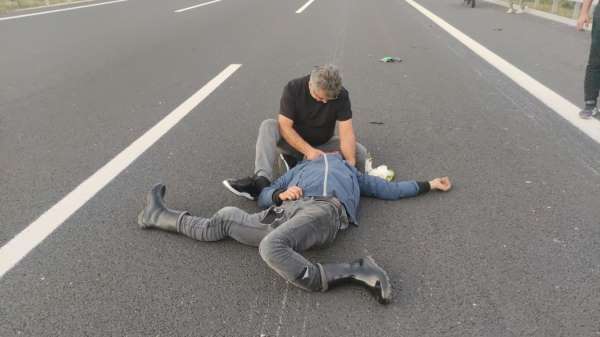 Motosiklet grubunu kahreden kaza