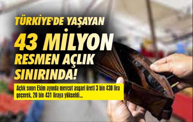 Türkiye'de yaşayan 43 milyon resmen açlık sınırında! 