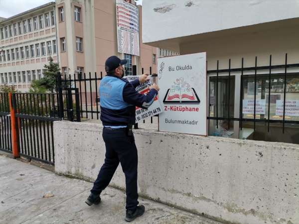 Ordu'da izinsiz afiş ve pankartlara müdahale