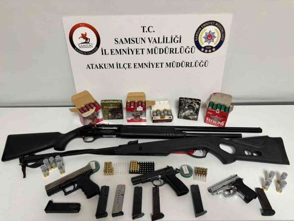 Atakum'da ruhsatsız silah ve mühimmat ele geçirildi