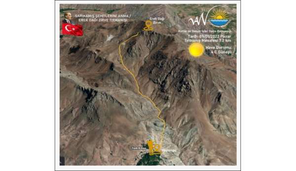 Sarıkamış şehitleri için Erek Dağı'na tırmanış - Van haber
