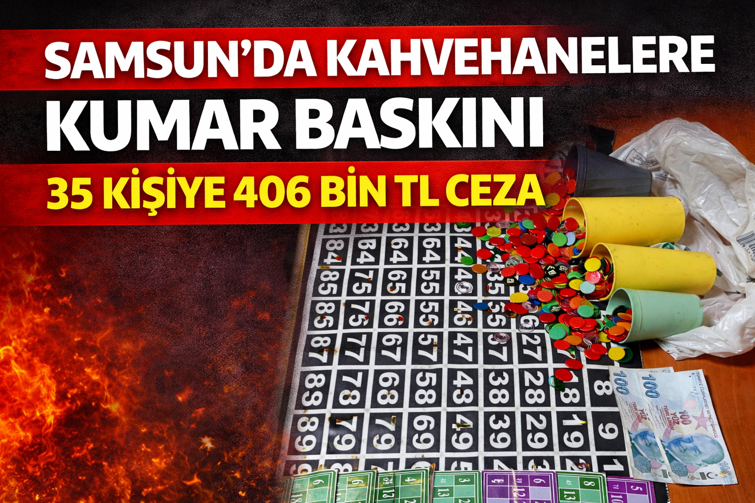 Samsun'da kahvehanelere kumar baskını: 35 kişiye 406 bin TL ceza