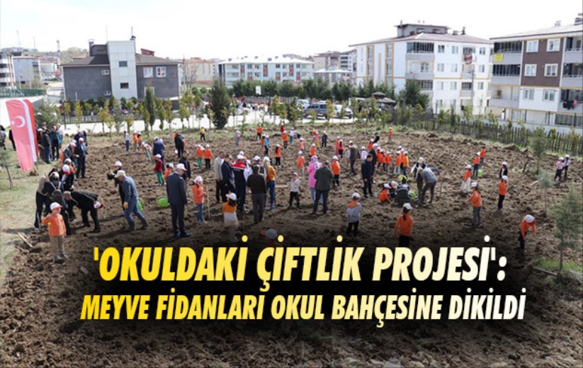 'Okuldaki Çiftlik Projesi': Meyve fidanları okul bahçesine dikildi