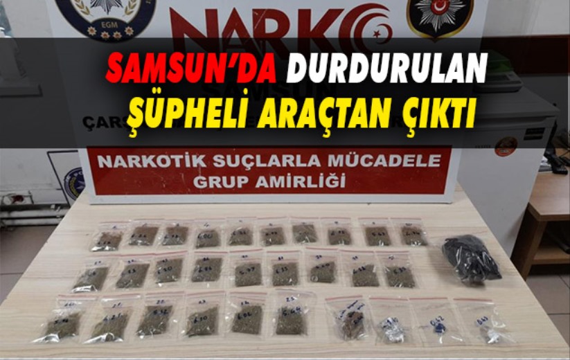 Şüpheli araçtan esrar çıktı