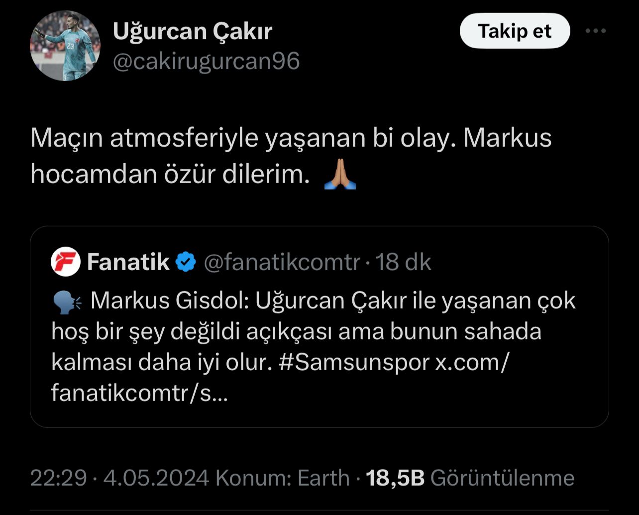 Önce Terbiyesizlik Yaptı, Sonra Özür Diledi