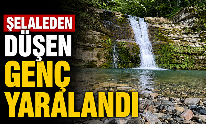 Şelaleden düşen genç yaralandı
