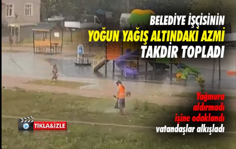 Başkan Sandıkçı'dan Yağmura Aldırmadan Çalışan İşçiye Ödül 