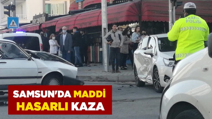 Samsun'da maddi hasarlı kaza
