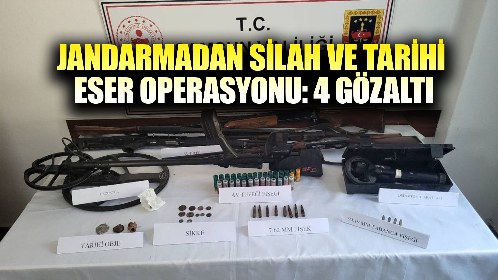Jandarmadan silah ve tarihi eser operasyonu: 4 gözaltı