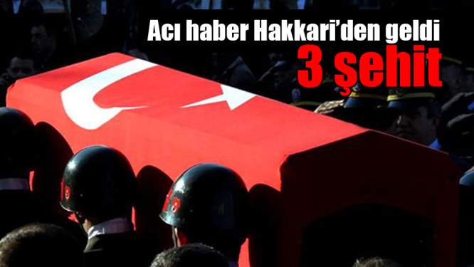 Hakkari'de 3 şehit 1 yaralı