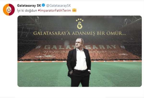Galatasaray'dan Fatih Terim'e doğum günü kutlaması 