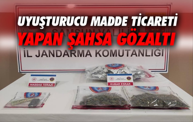 Samsun'da uyuşturucu madde ticareti yapan şahsa gözaltı