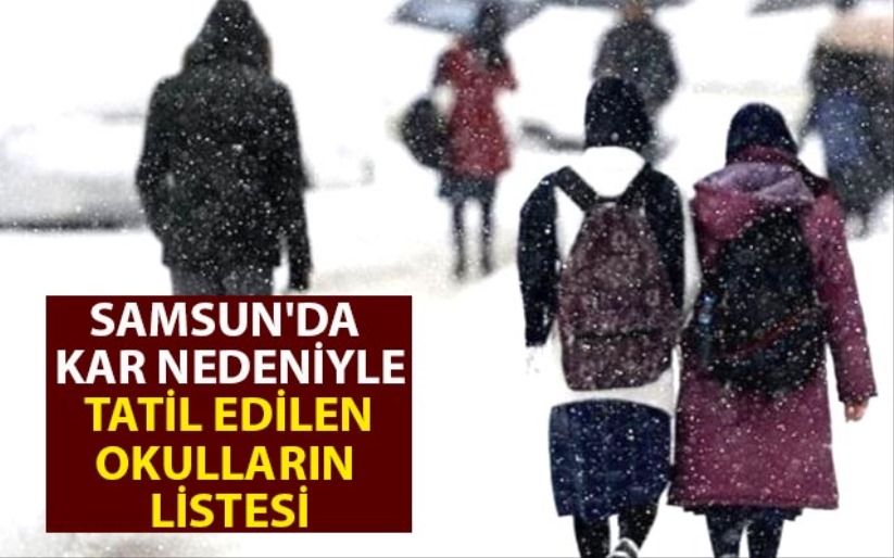 Samsun'da kar nedeniyle tatil edilen okulların listesi