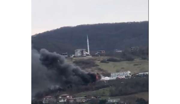 Samsun Şehir Hastanesi şantiyesinde korkutan yangın