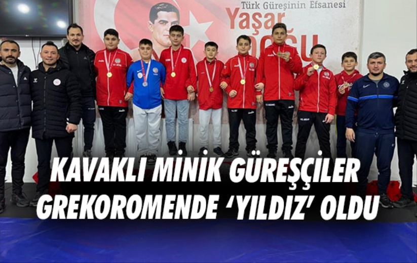 Kavaklı minik güreşçiler grekoromende 'yıldız' oldu