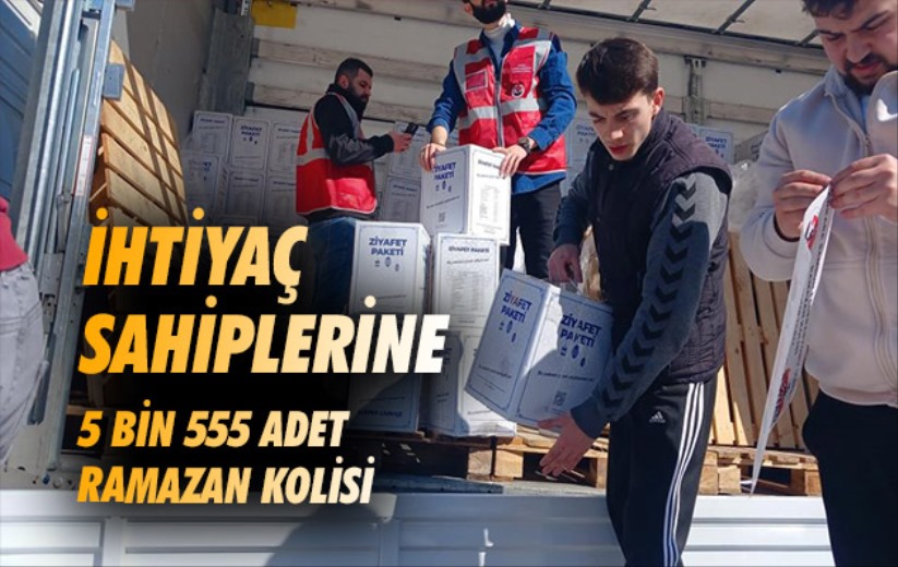 İhtiyaç sahiplerine 5 bin 555 adet Ramazan kolisi