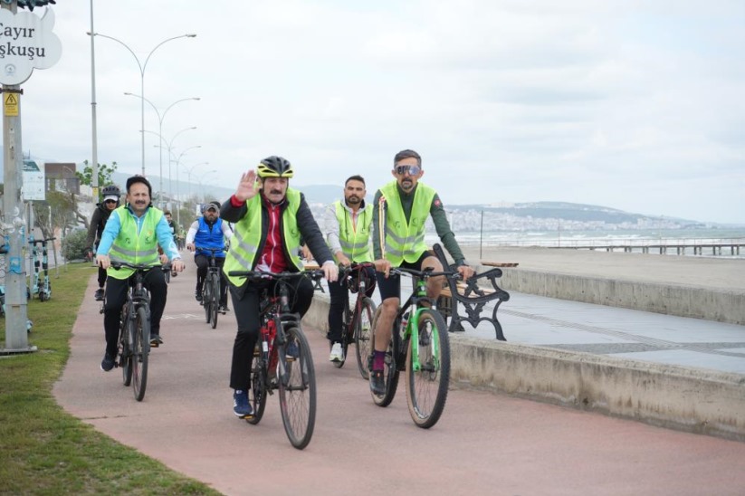 Samsun'da sağlıklı yaşam için pedal çevirdiler