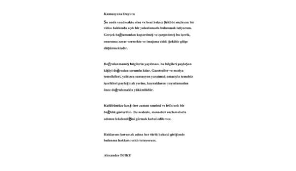 Alexander Djiku'dan açıklama