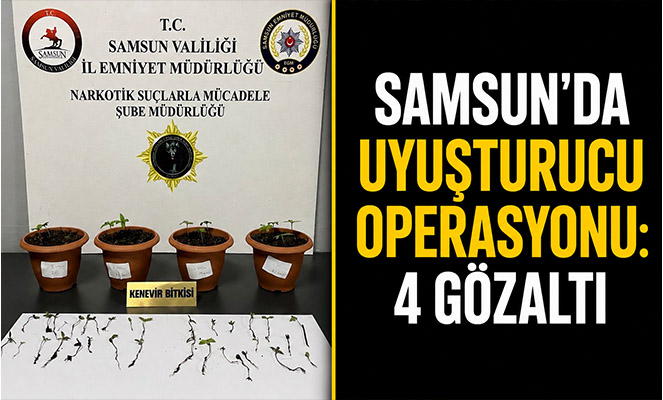 Samsun'da uyuşturucu operasyonu: 4 gözaltı