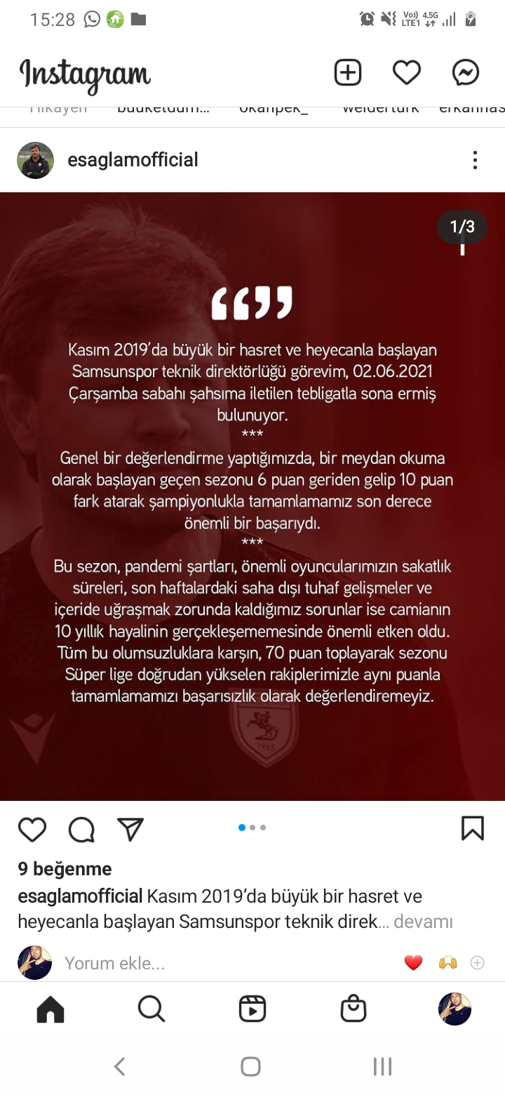 Ertuğrul Sağlam'dan Samsunspor açıklaması