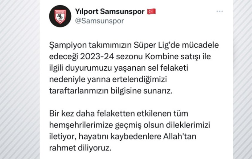 Samsunspor Kulübü Duyurdu! Kombine satışı ile ilgili açıklama yarına ertelendi