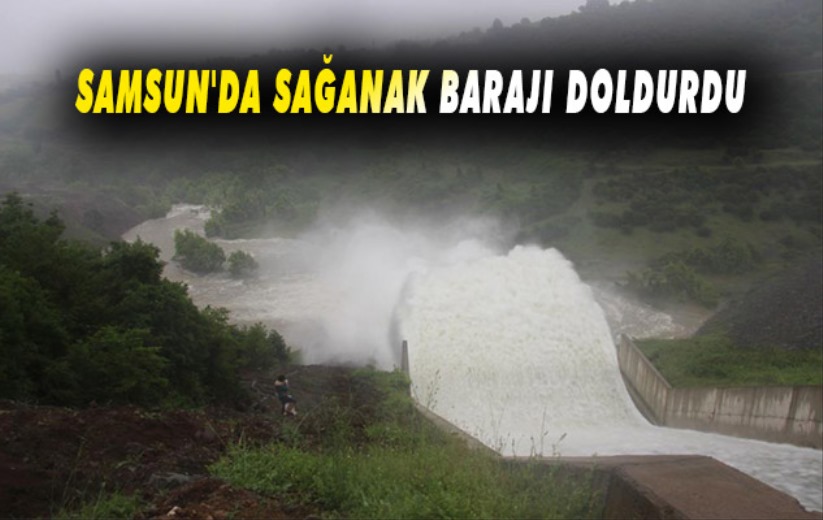 Samsun'da su seviyesi yükselen barajın kapakları açıldı
