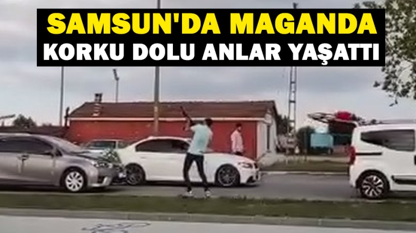  Samsun'da maganda korku dolu anlar yaşattı