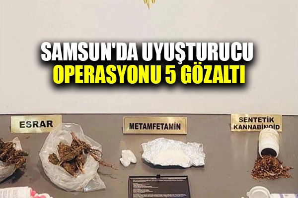Samsun'da uyuşturucu operasyonu: 5 gözaltı