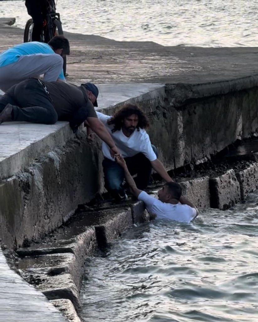 Samsun'da taşkınlık yapan şahıs polisten kaçarken denize atladı