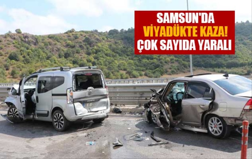 Samsun'da viyadükte kaza! Çok sayıda yaralı 
