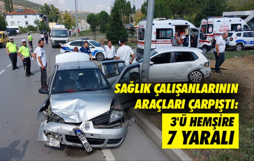 Samsun'da sağlık çalışanlarının araçları çarpıştı: 3'ü hemşire 7 yaralı