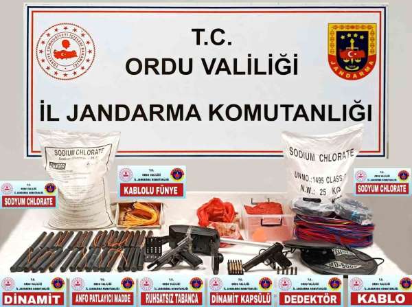 Ordu'da bir evde çok sayıda patlayıcı madde ele geçirildi