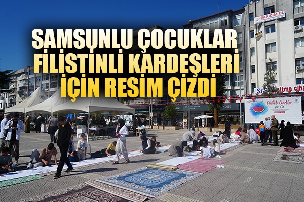 Samsunlu çocuklar Filistinli kardeşleri için resim çizdi