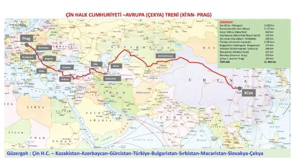 Çin'den gelen ilk yük treni, Marmaray'dan geçip Prag'a ulaşacak 